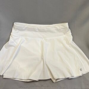 Sweaty Betty White Athletic Skort Size Small | Zip Back | Built-In Shorts
